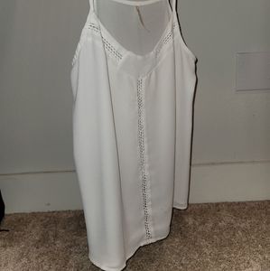 White Flowy Tank Top